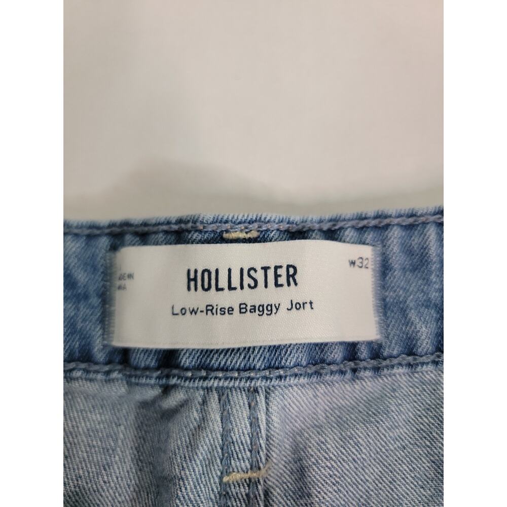 Hollister Jean Shorts Womens SZ 32 Low Rise Baggy Jort Cutoff 100% Cotton - Picture 4 of 8